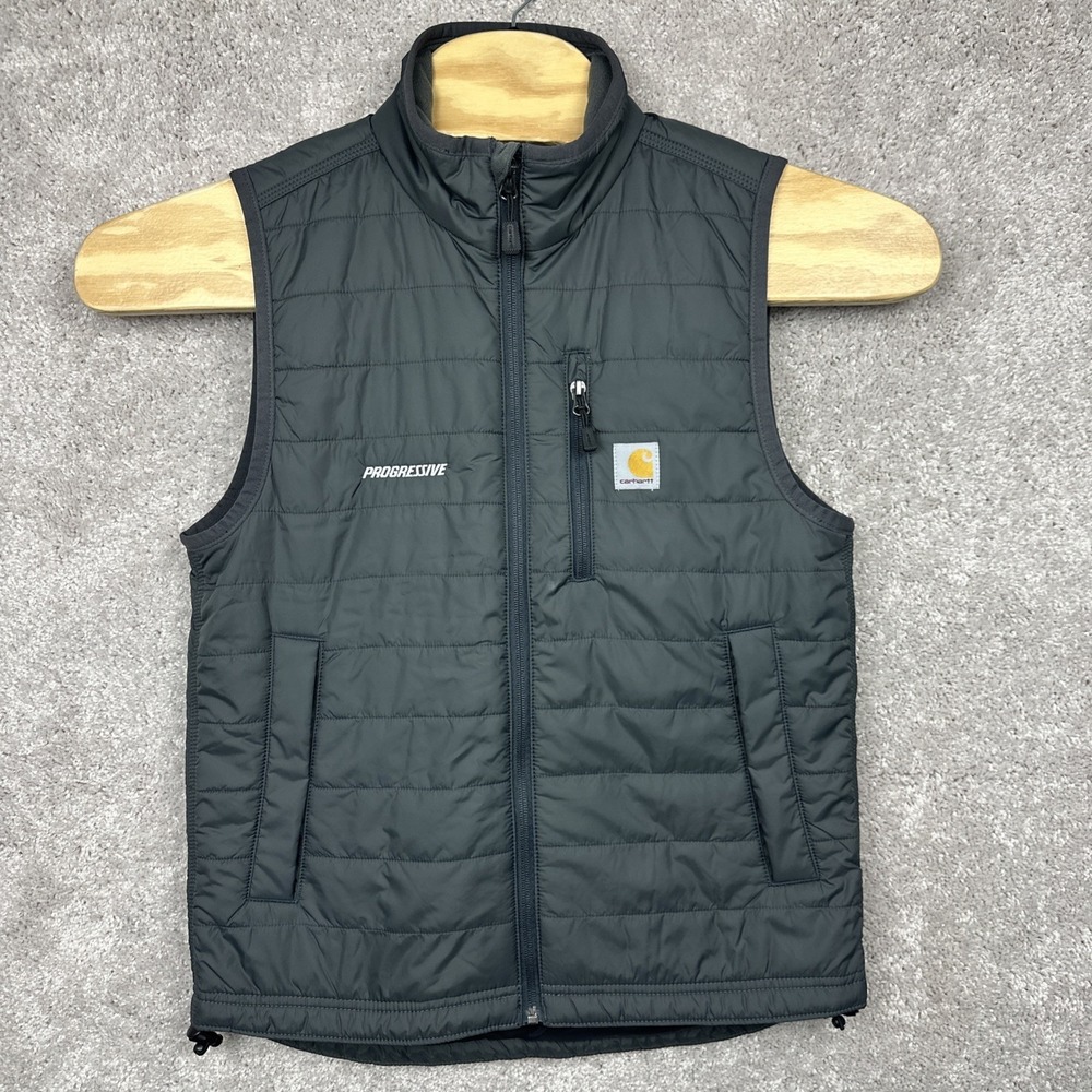 Carhartt Rain Defender Vest Men's Size Small Gray Full Zip Insulated Relaxed Fit